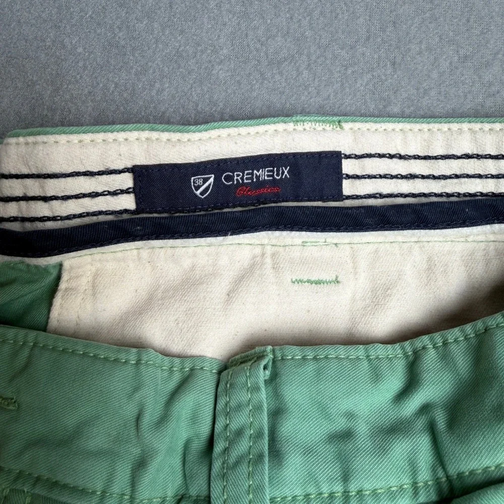 Cremieux Classics Mens Green Chino Shorts Size 40 Cotton Flat Front Casual